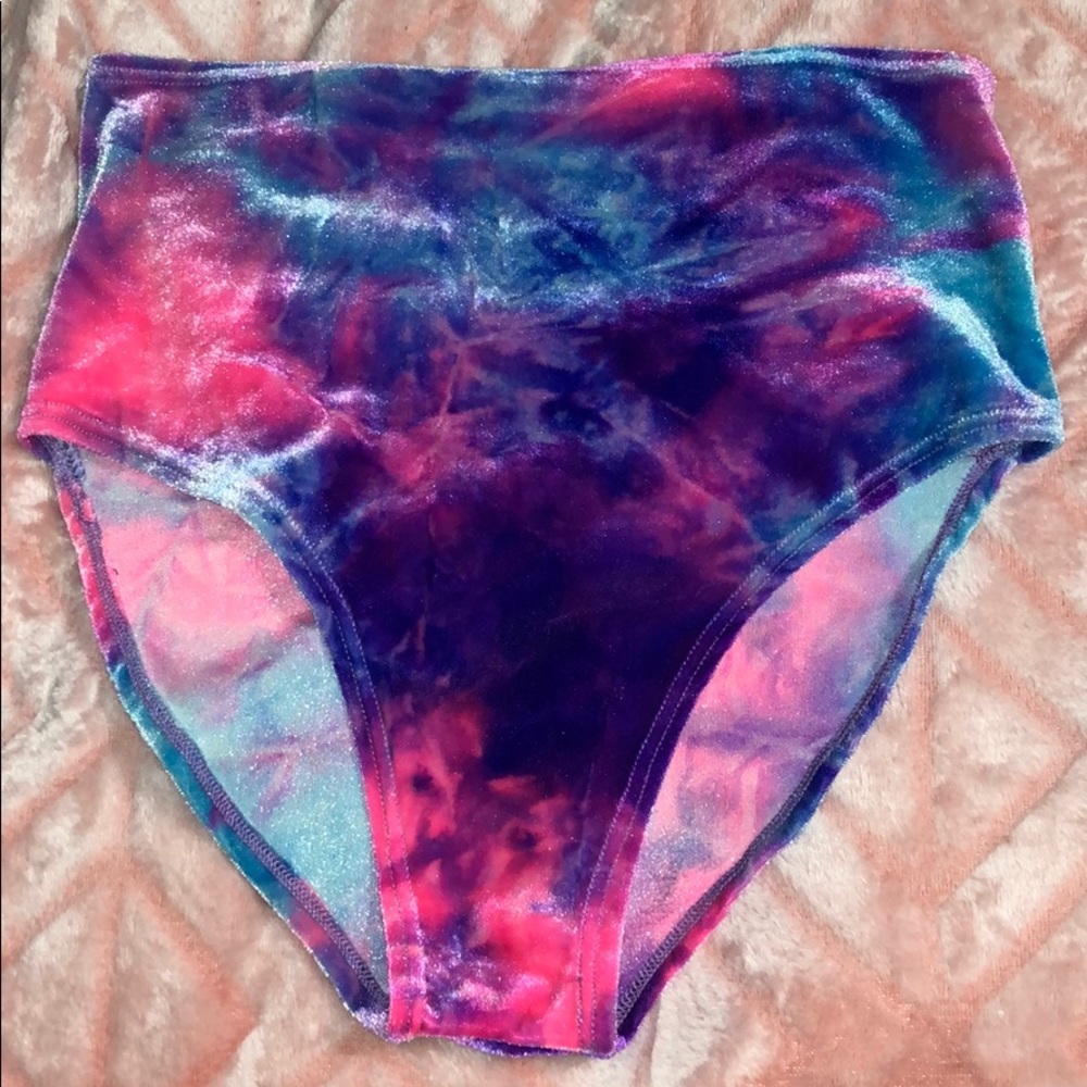 Velvet pink & blue ocean moon high waisted bottoms
